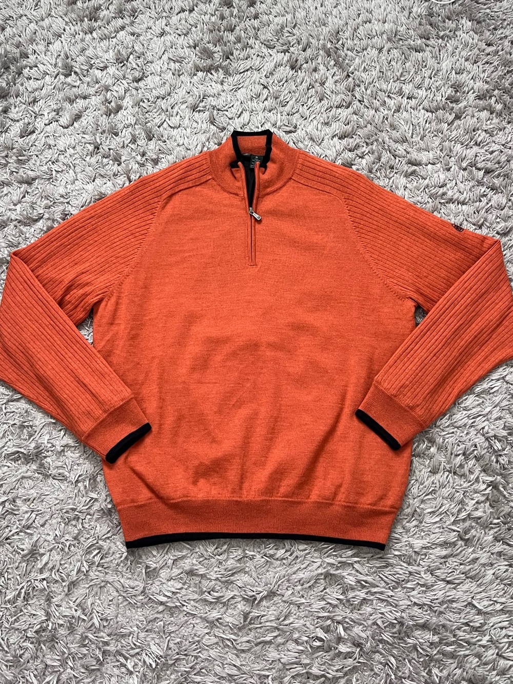 Brooks Brothers wind-stopper merino wool quarter zip sweater